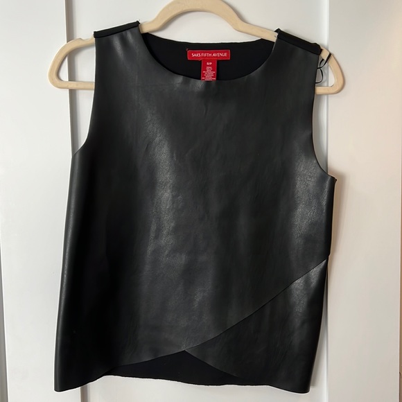 Saks Fifth Avenue vegan leather shell tank - Picture 1 of 1
